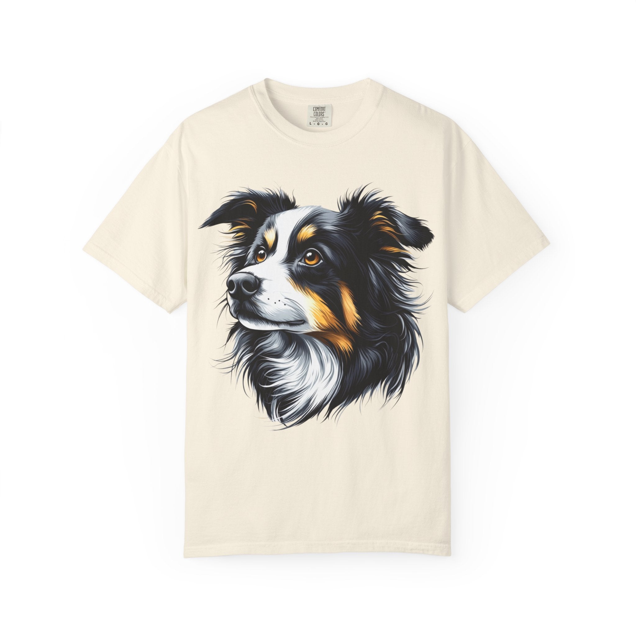 Tri-Color Border Collie Portrait Tee – Unisex Dog Lover Graphic T-Shirt