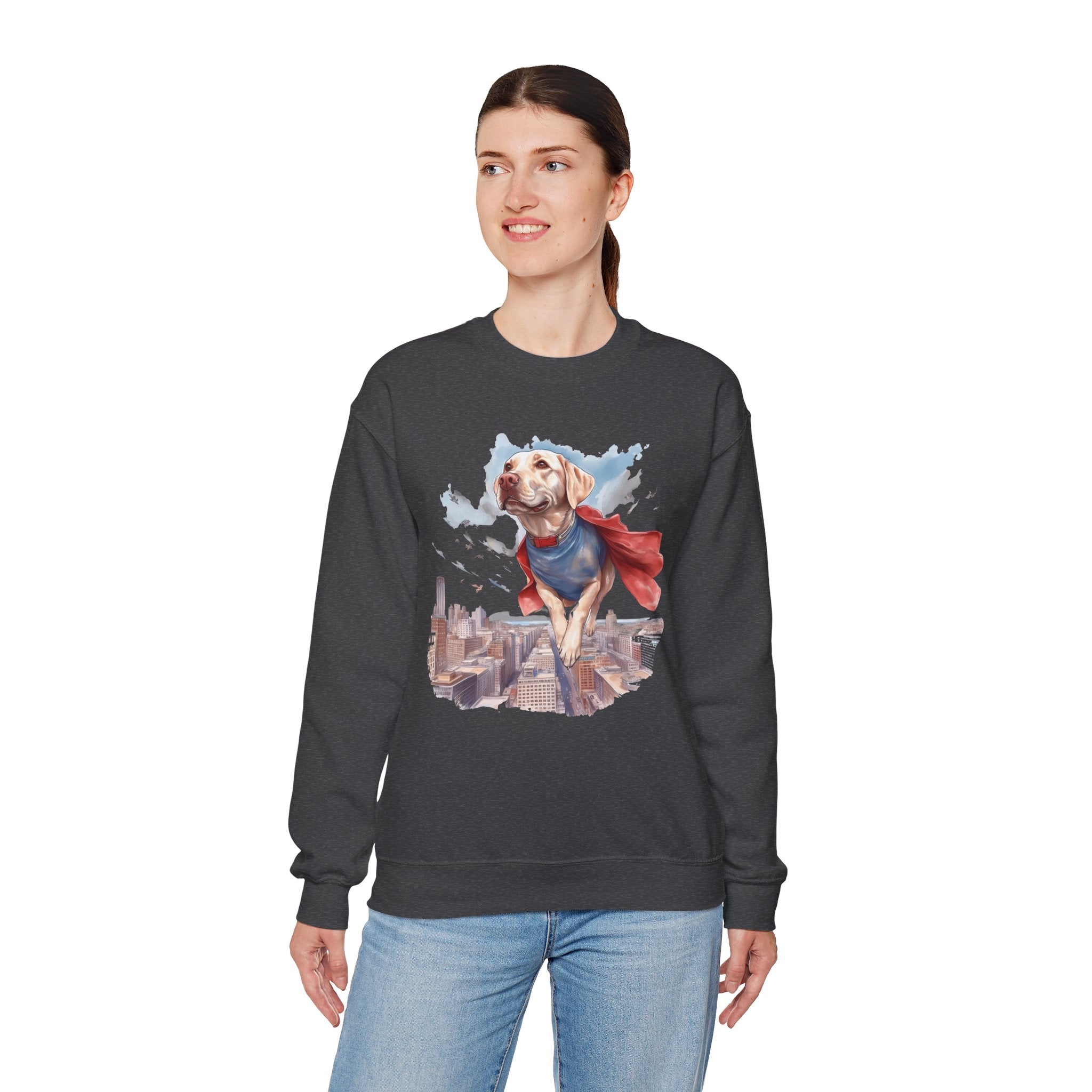 14 Sweatshirt - Superhero Yellow Labrador City Guardian Sweatshirt