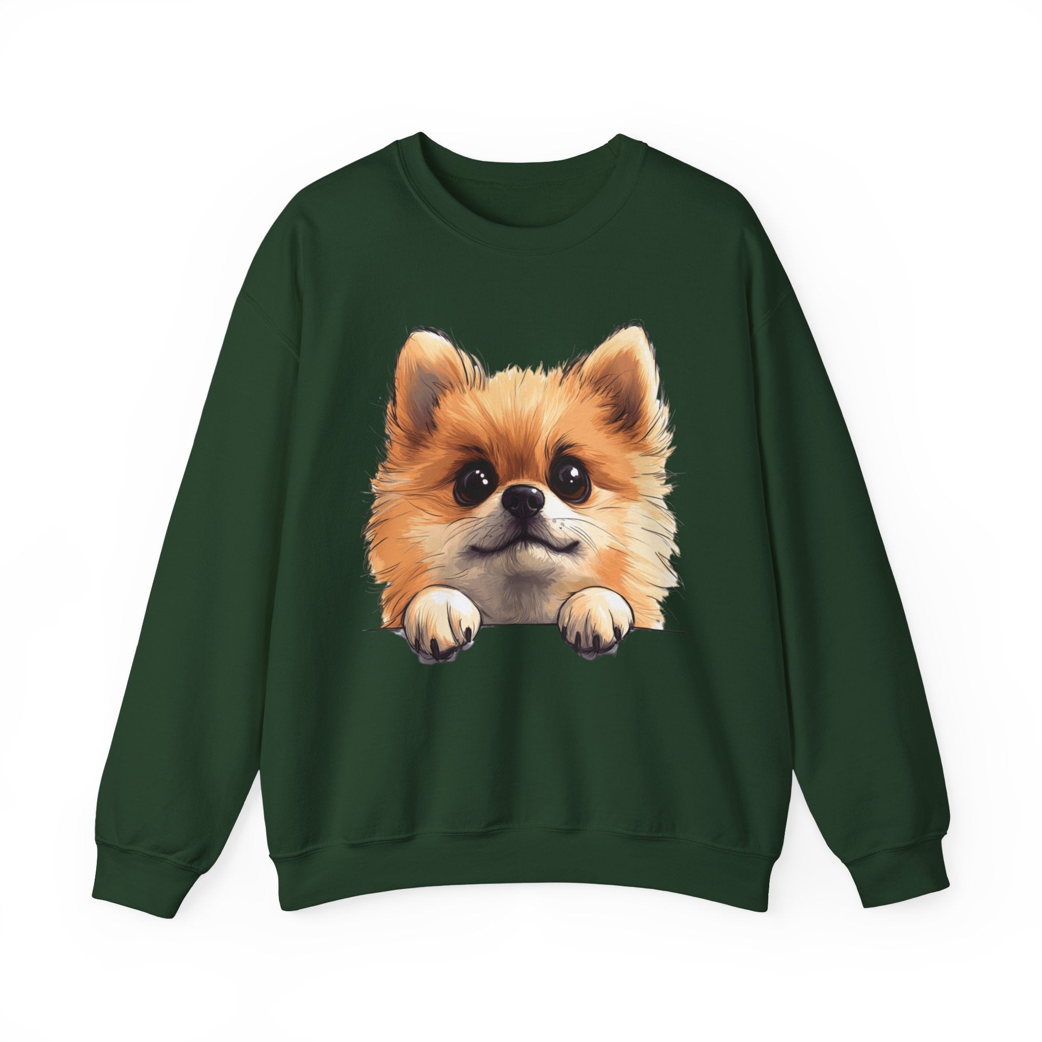 34 Sweatshirt - Pomeranian Sweatshirt | Cute Dog Lover Crewneck | Pom Pom Dog Graphic Sweatshirt | Fluffy Puppy Gift | Wildsyde Apparel