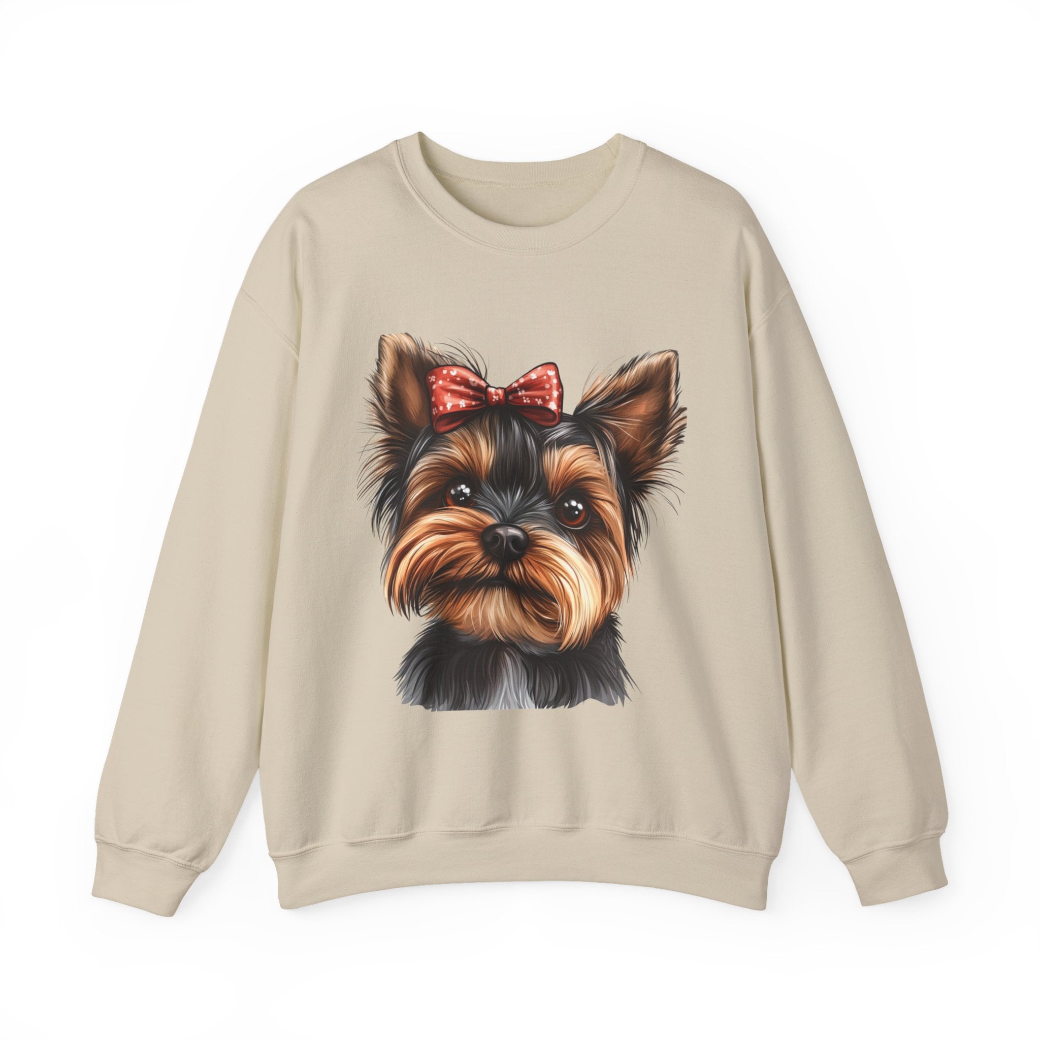 30 Sweatshirt -Yorkie Bow Sweatshirt | Cute Dog Lover Crewneck | Yorkshire Terrier Graphic Sweatshirt | Cozy Pet Lover Gift | Wildsyde Apparel