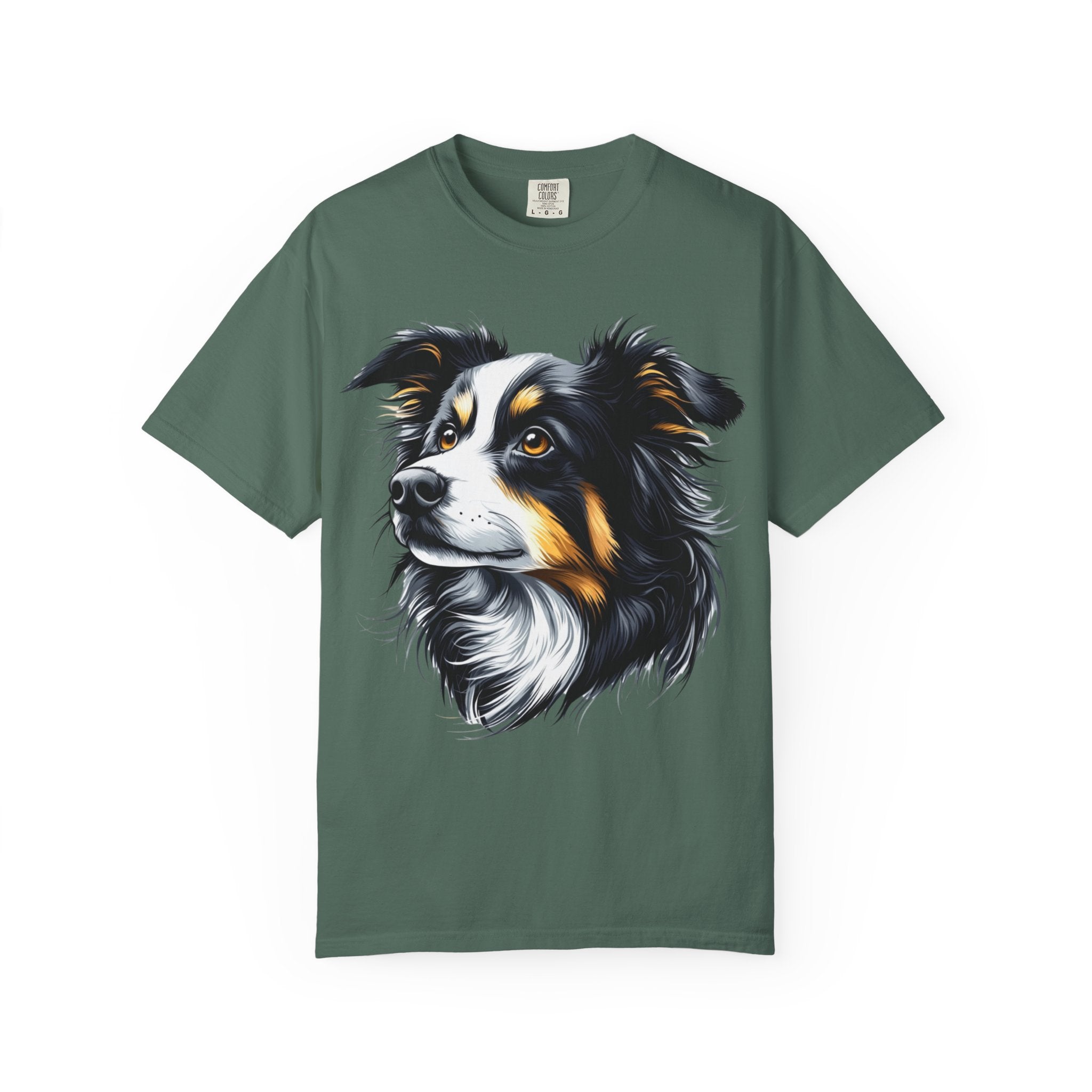 Tri-Color Border Collie Portrait Tee – Unisex Dog Lover Graphic T-Shirt