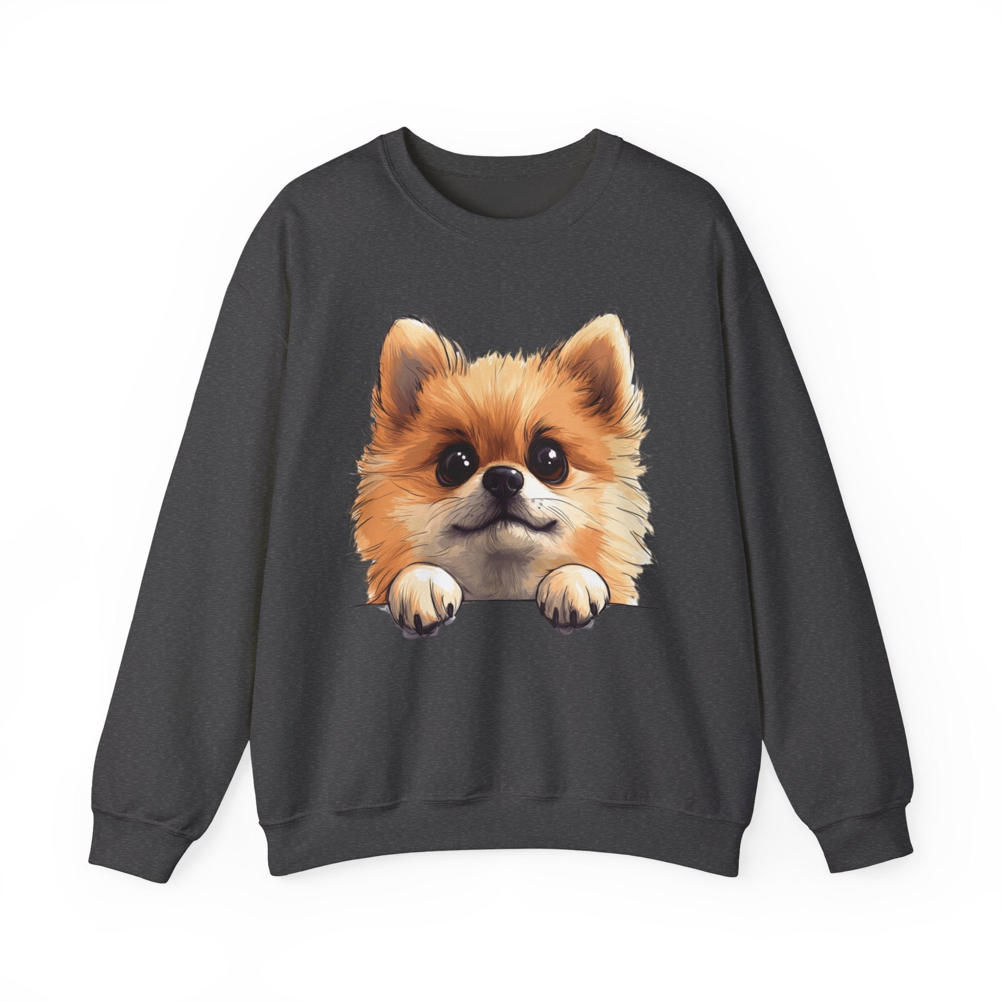 34 Sweatshirt - Pomeranian Sweatshirt | Cute Dog Lover Crewneck | Pom Pom Dog Graphic Sweatshirt | Fluffy Puppy Gift | Wildsyde Apparel