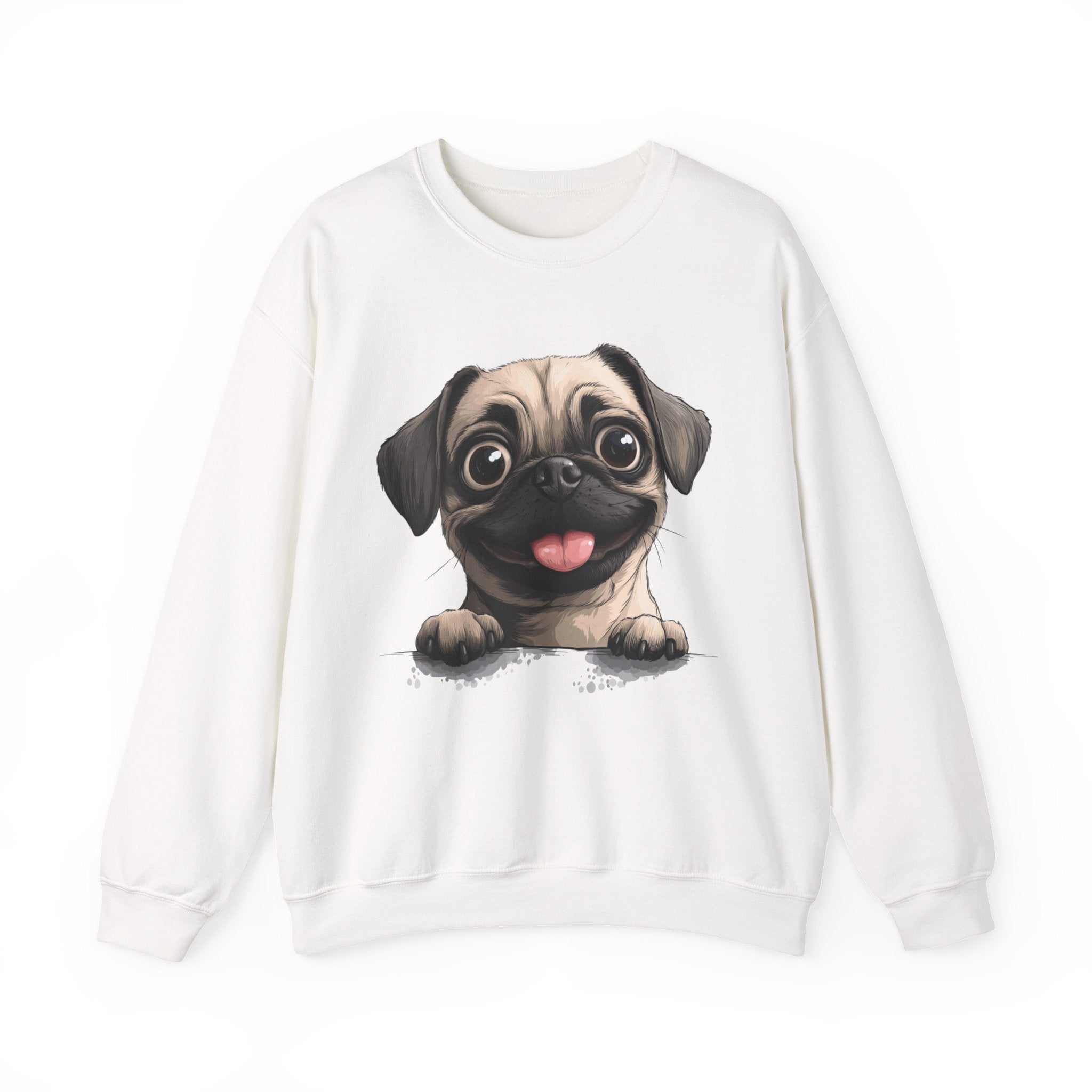 41 Sweatshirt - Happy Pug Sweatshirt | Cute Pug Crewneck | Funny Dog Lover Sweatshirt | Silly Dog Face Graphic | Wildsyde Apparel