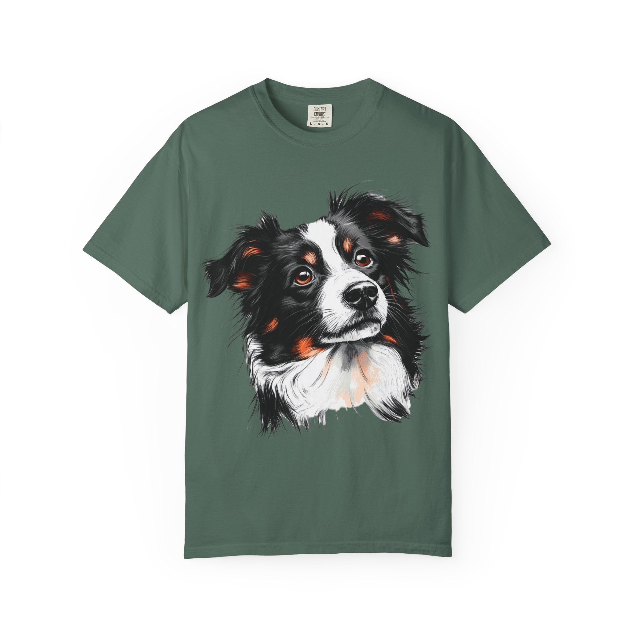 Tri-Color Border Collie Portrait Tee – Unisex Dog Lover T-Shirt