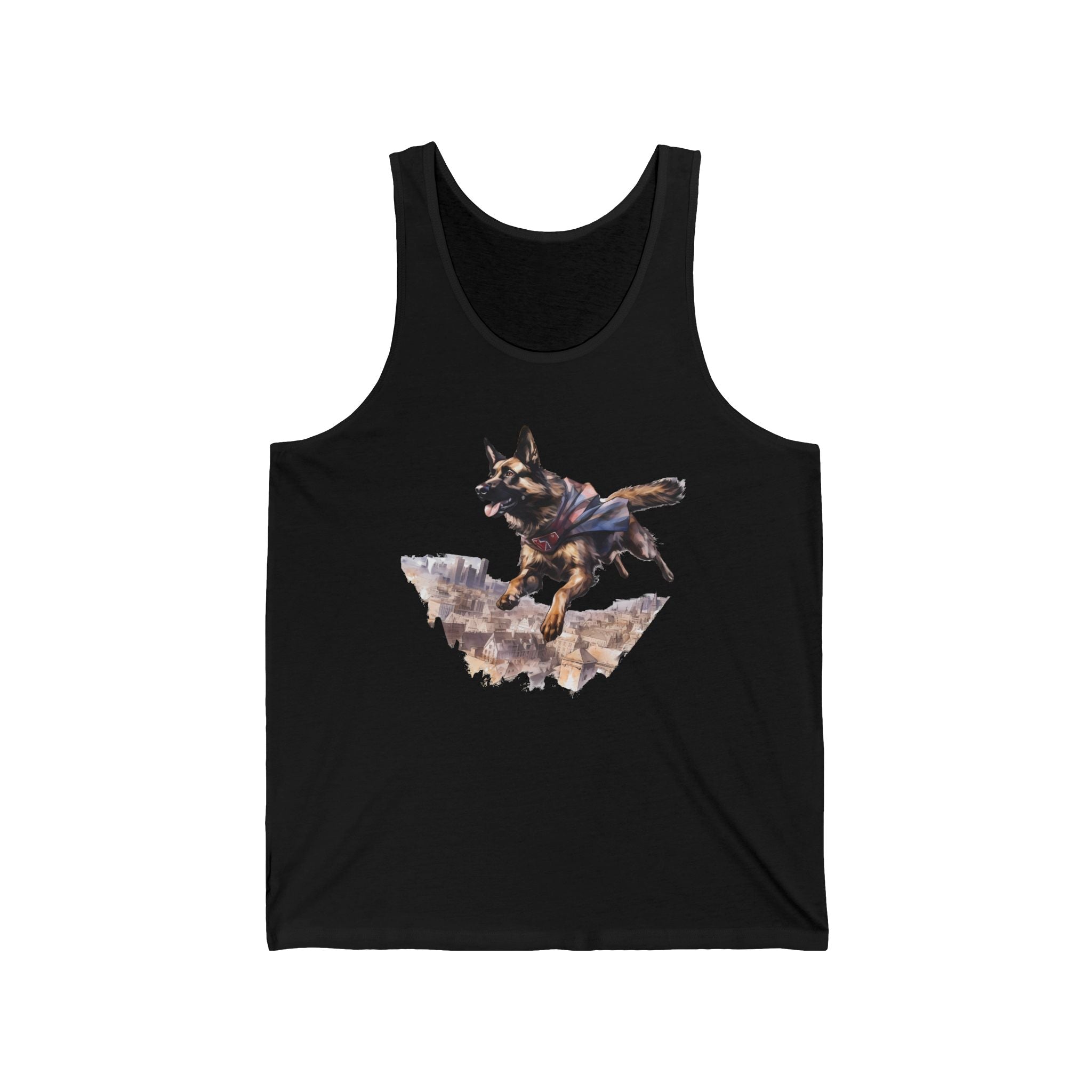 43 Tank - Superhero German Shepherd | Flying Shepherd Dog Tank Top