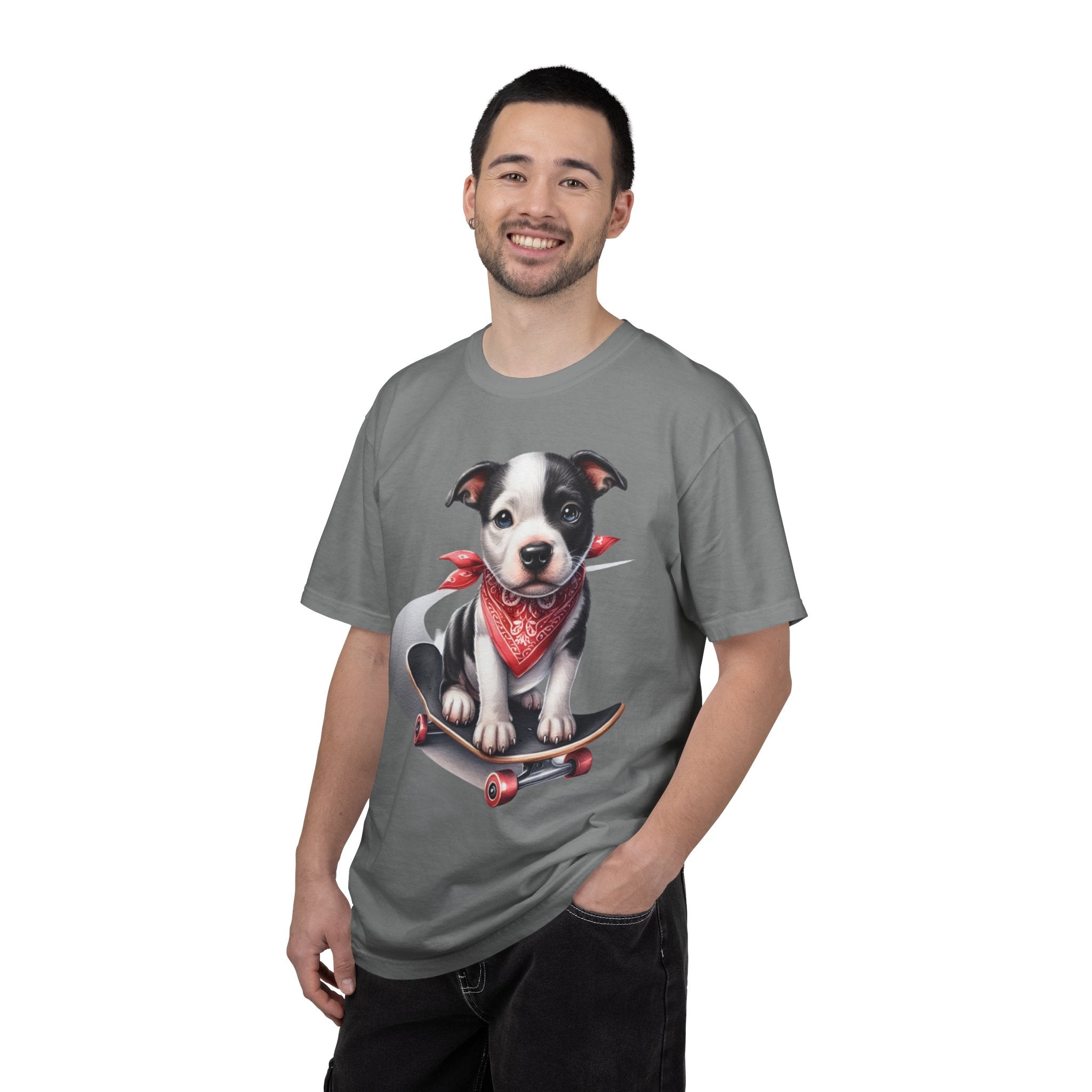 28 Tee - Skater Pup Portrait Tee – Unisex Dog Lover Graphic T-Shirt