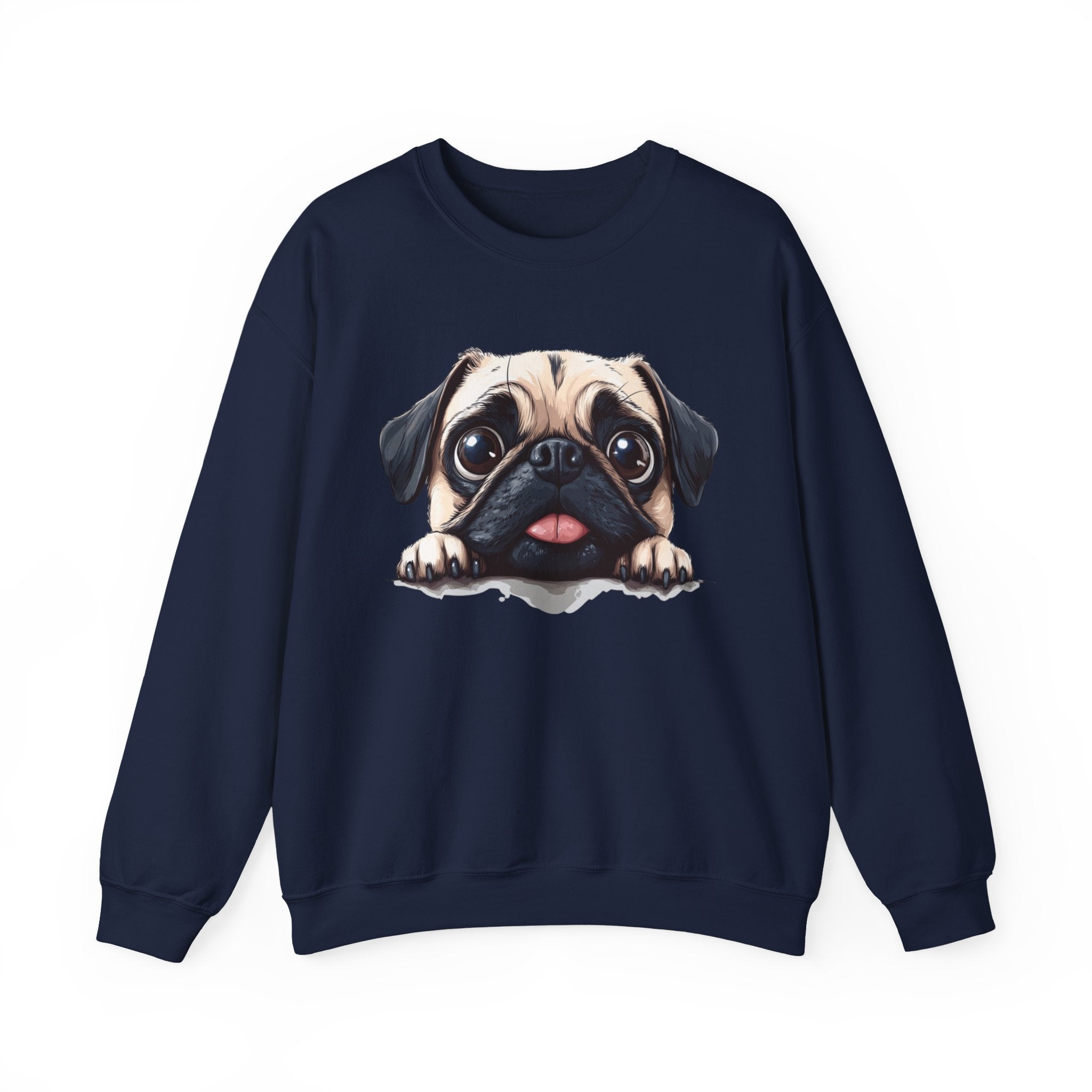 25 Sweatshirt - Cute Pug Puppy Peeking T-Shirt