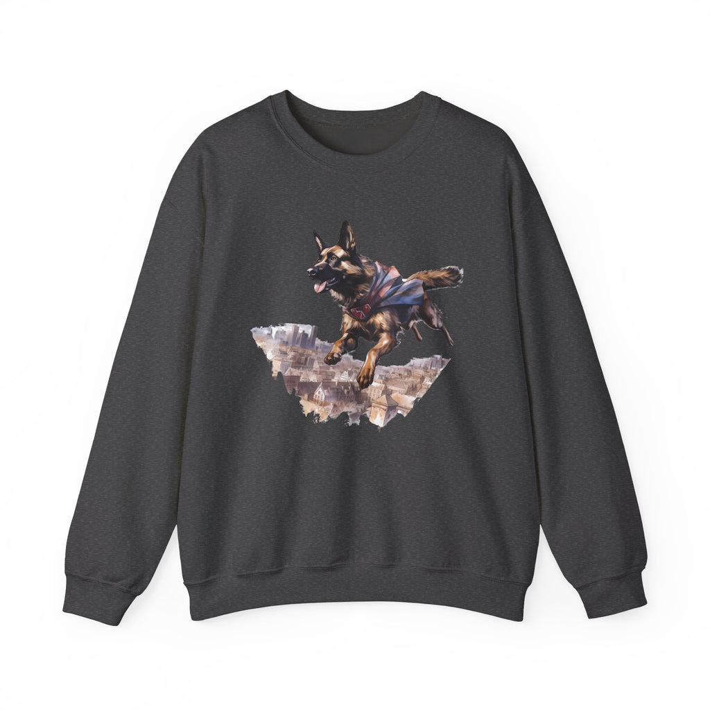 43 Sweatshirt - German Shepherd Hero Sweatshirt | Super Dog Crewneck | Working Dog Apparel | K9 Lover Gift | Wildsyde Apparel