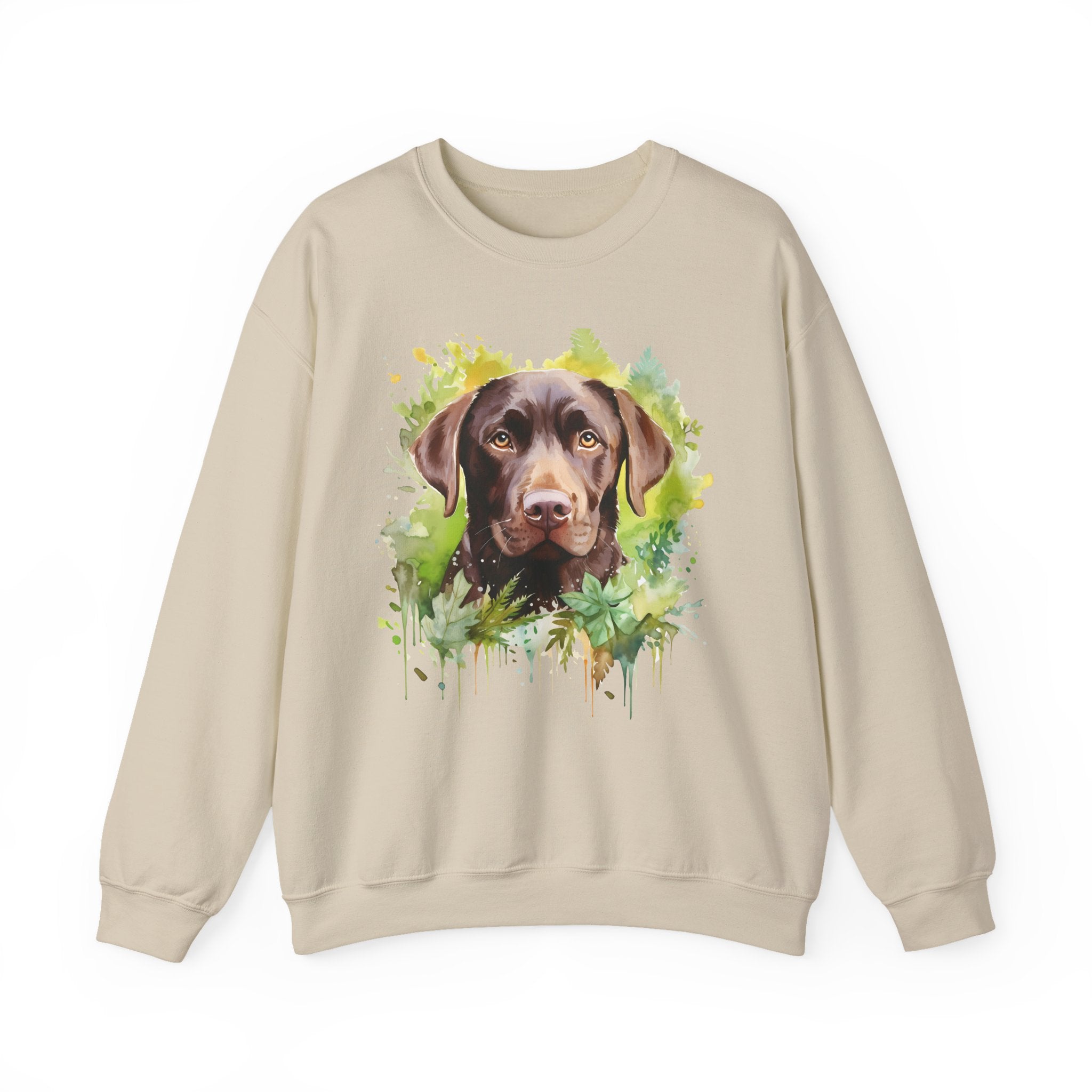 20 Sweatshirt - Chocolate Labrador Floral Portrait Sweatshirt