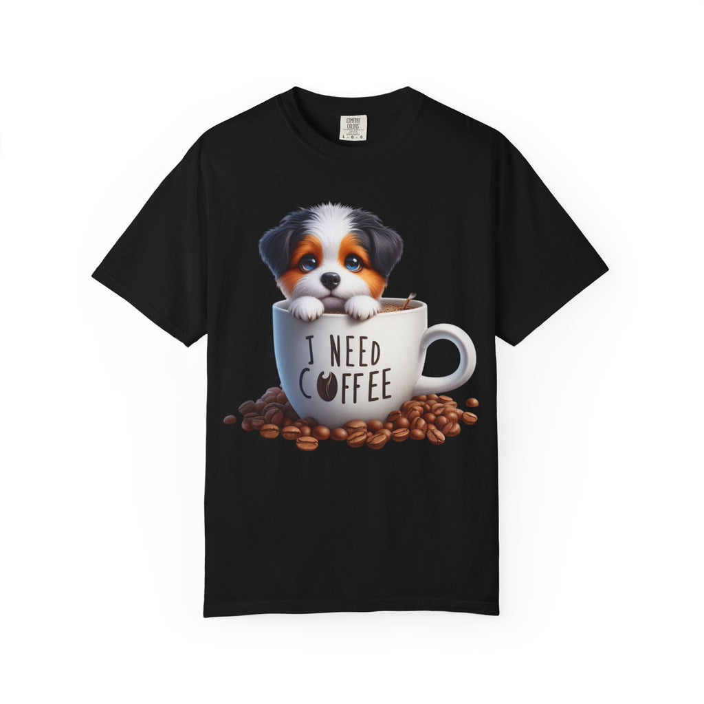 23 Tee - Powered by Coffee & Dog Hair Tee – Unisex Dog Lover Graphic T-Shirt