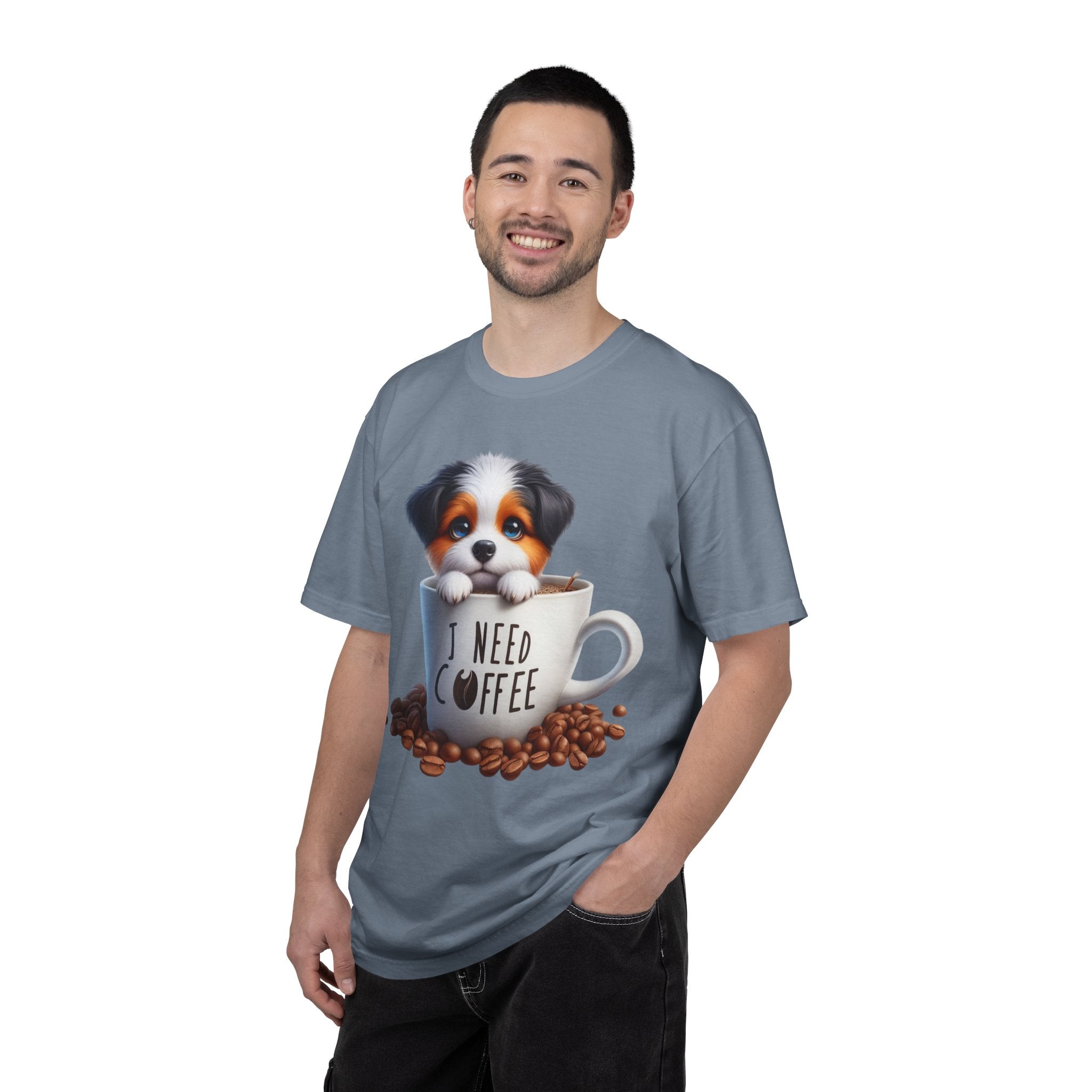 23 Tee - Powered by Coffee & Dog Hair Tee – Unisex Dog Lover Graphic T-Shirt