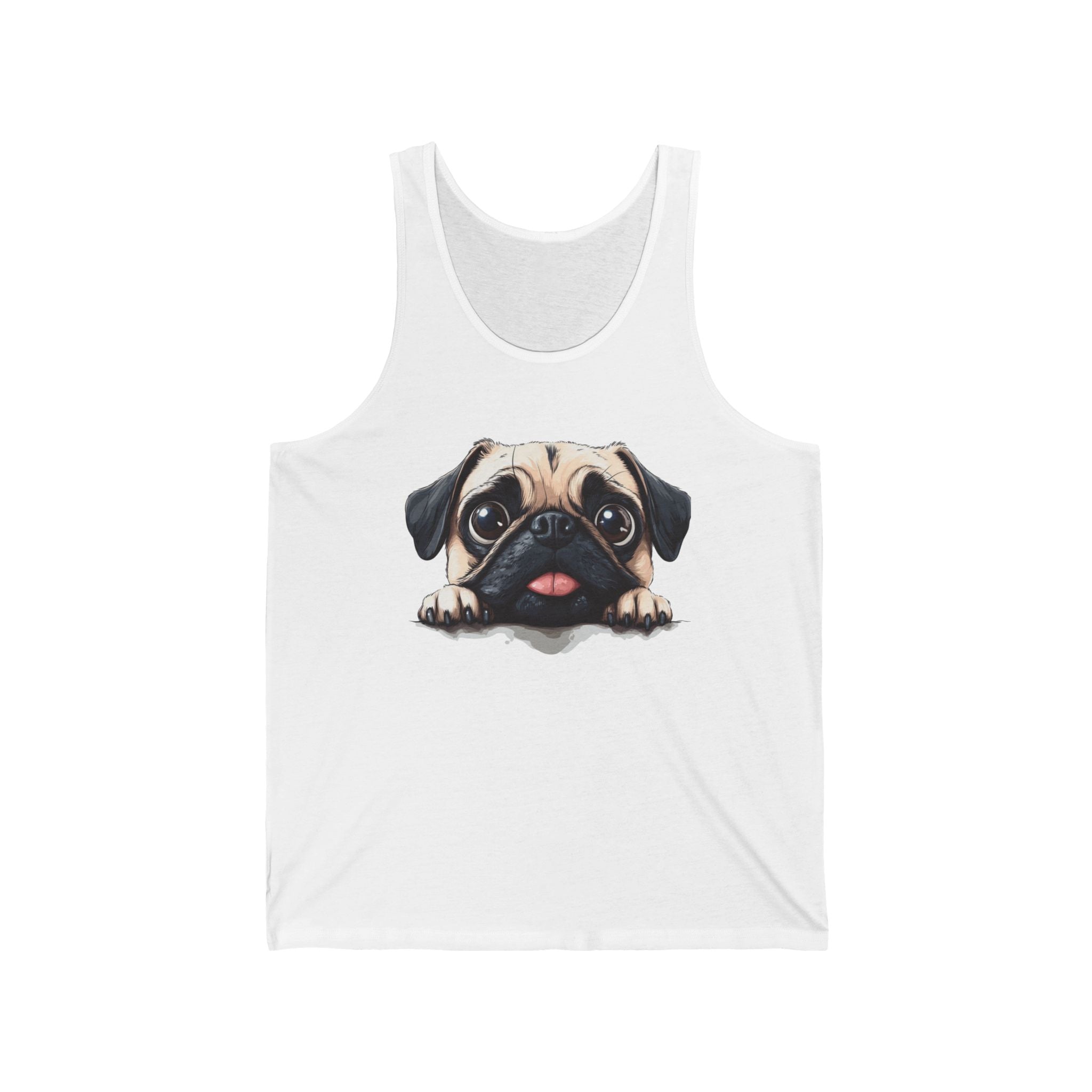 25 Tank - Funny Pug Peek | Cute Pug Dog Tank Top