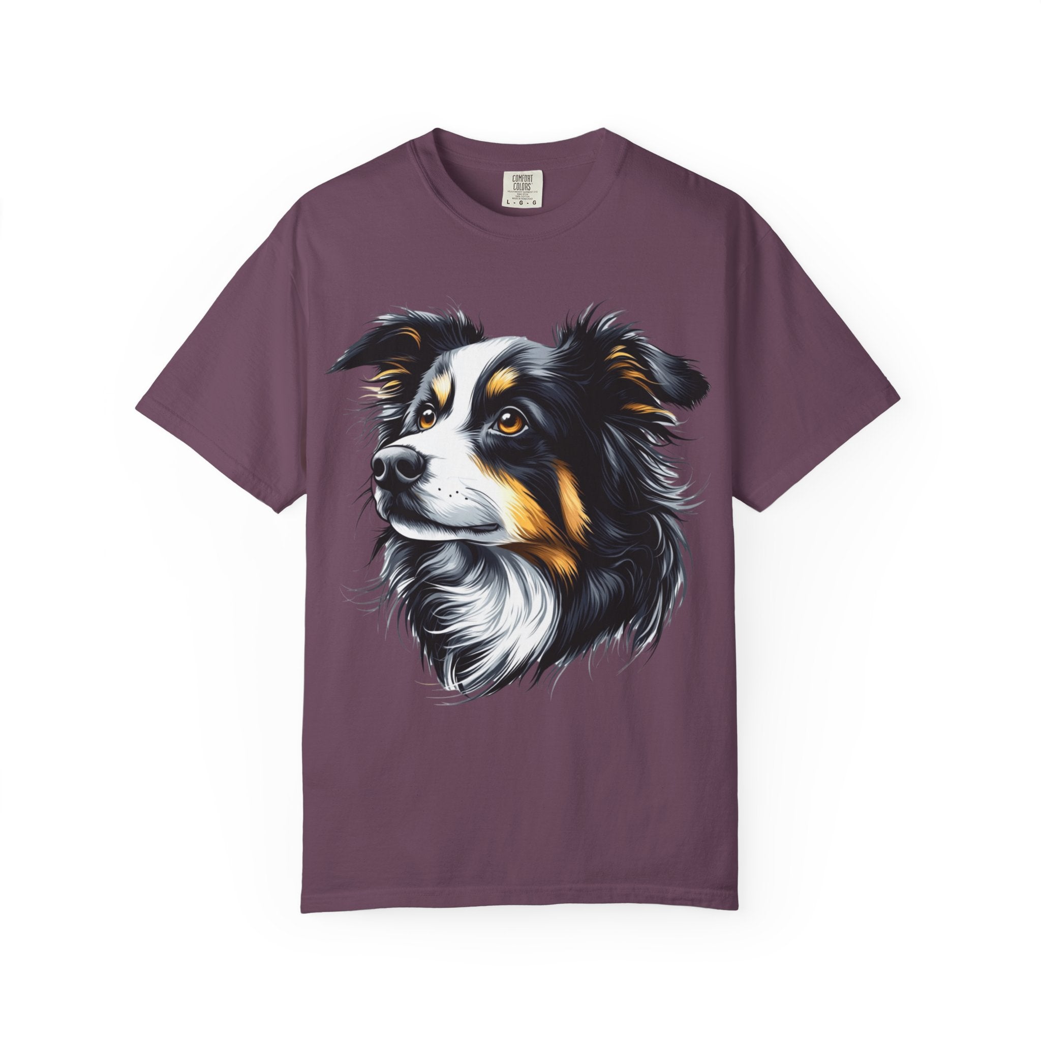 Tri-Color Border Collie Portrait Tee – Unisex Dog Lover Graphic T-Shirt