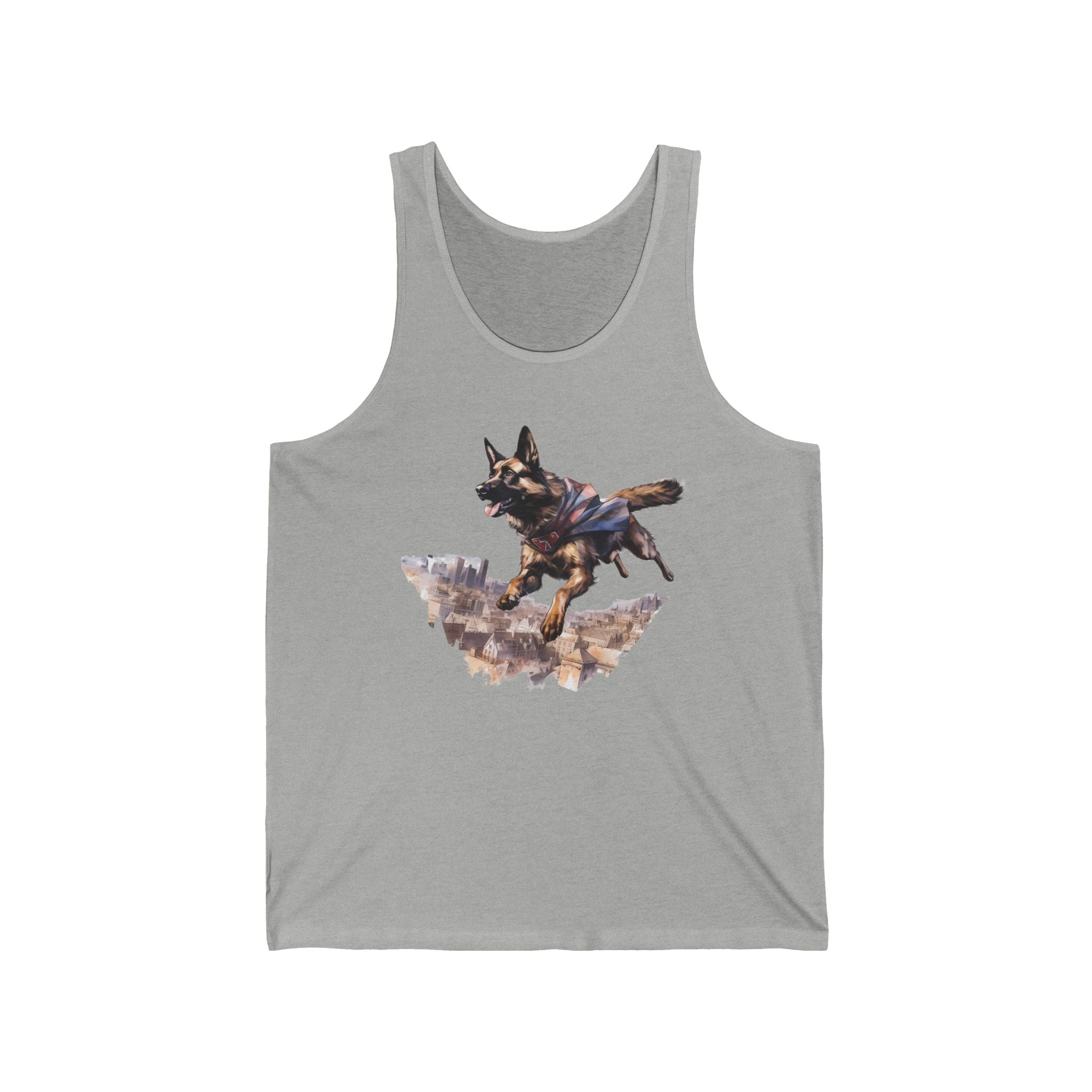 43 Tank - Superhero German Shepherd | Flying Shepherd Dog Tank Top