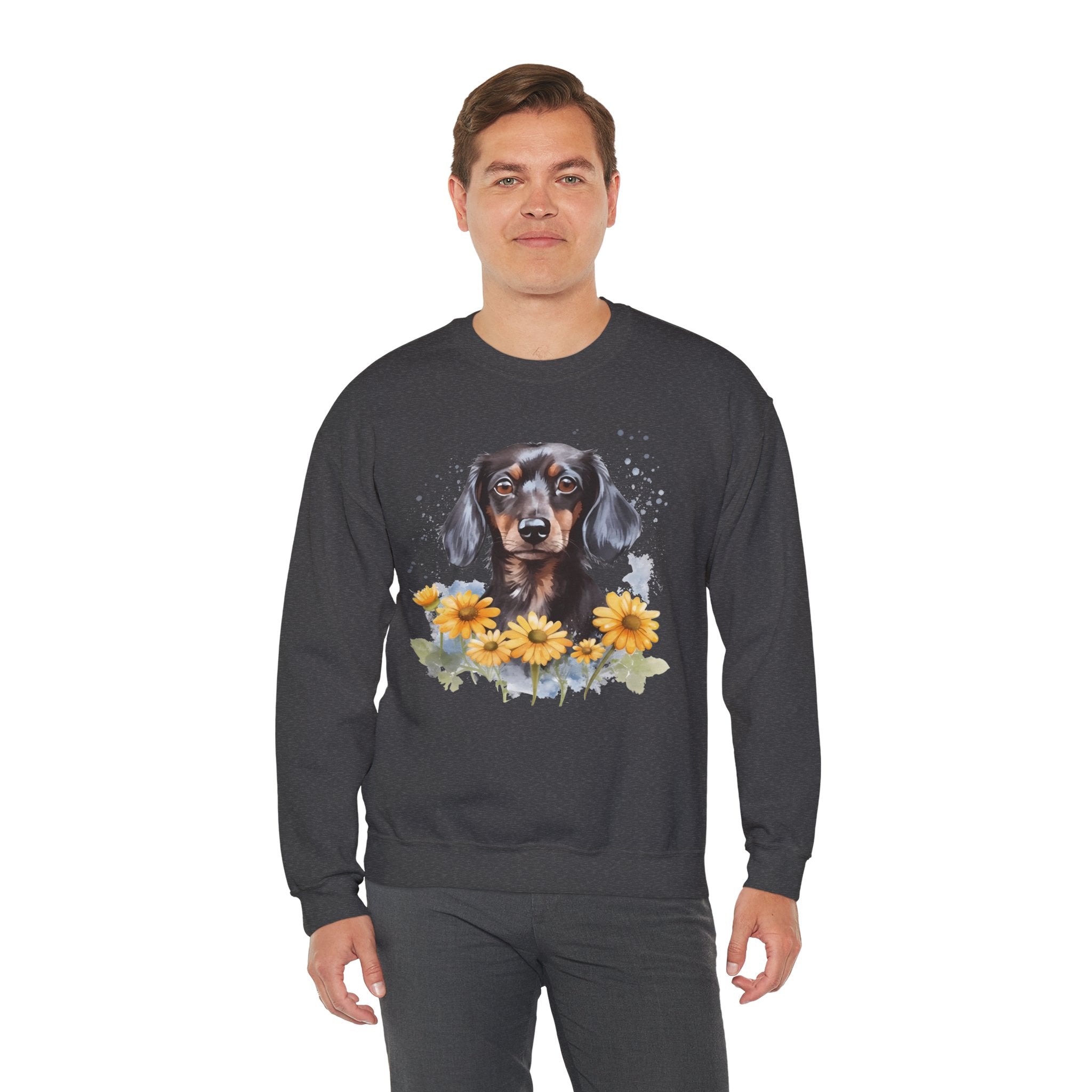 38 Sweatshirt - Dachshund Floral Sweatshirt | Wiener Dog Crewneck | Doxie Graphic Sweatshirt | Cute Dog Lover Gift | Wildsyde Apparel
