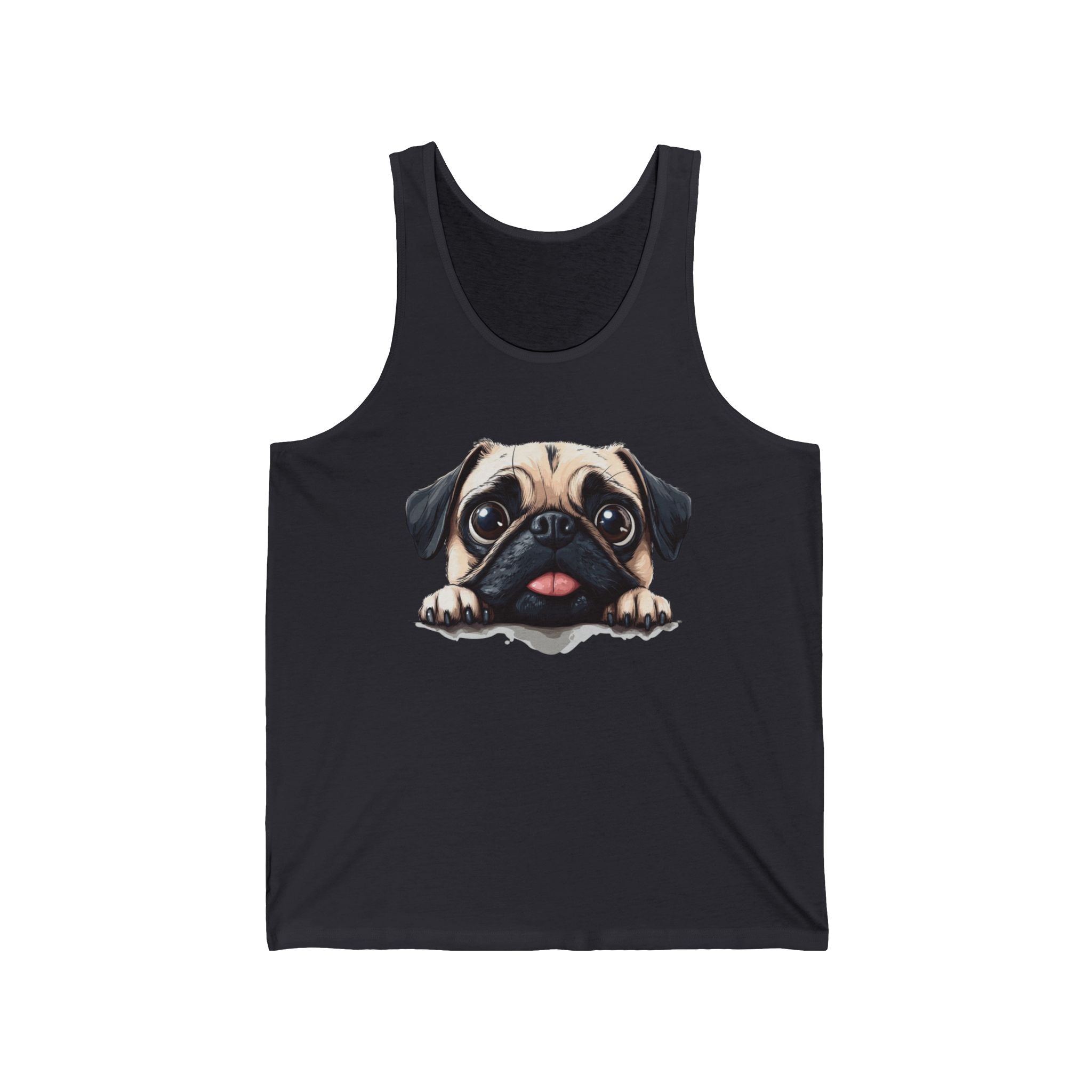 25 Tank - Funny Pug Peek | Cute Pug Dog Tank Top