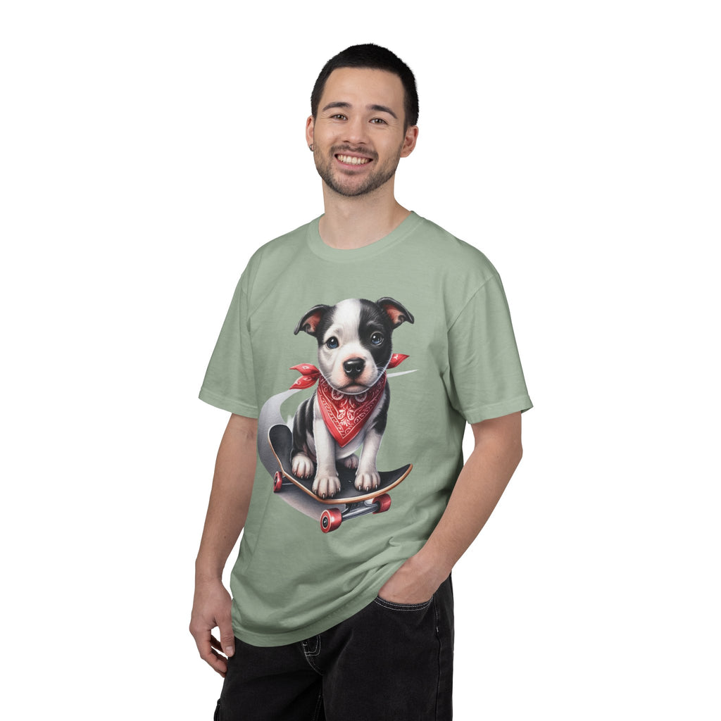 28 Tee - Skater Pup Portrait Tee – Unisex Dog Lover Graphic T-Shirt