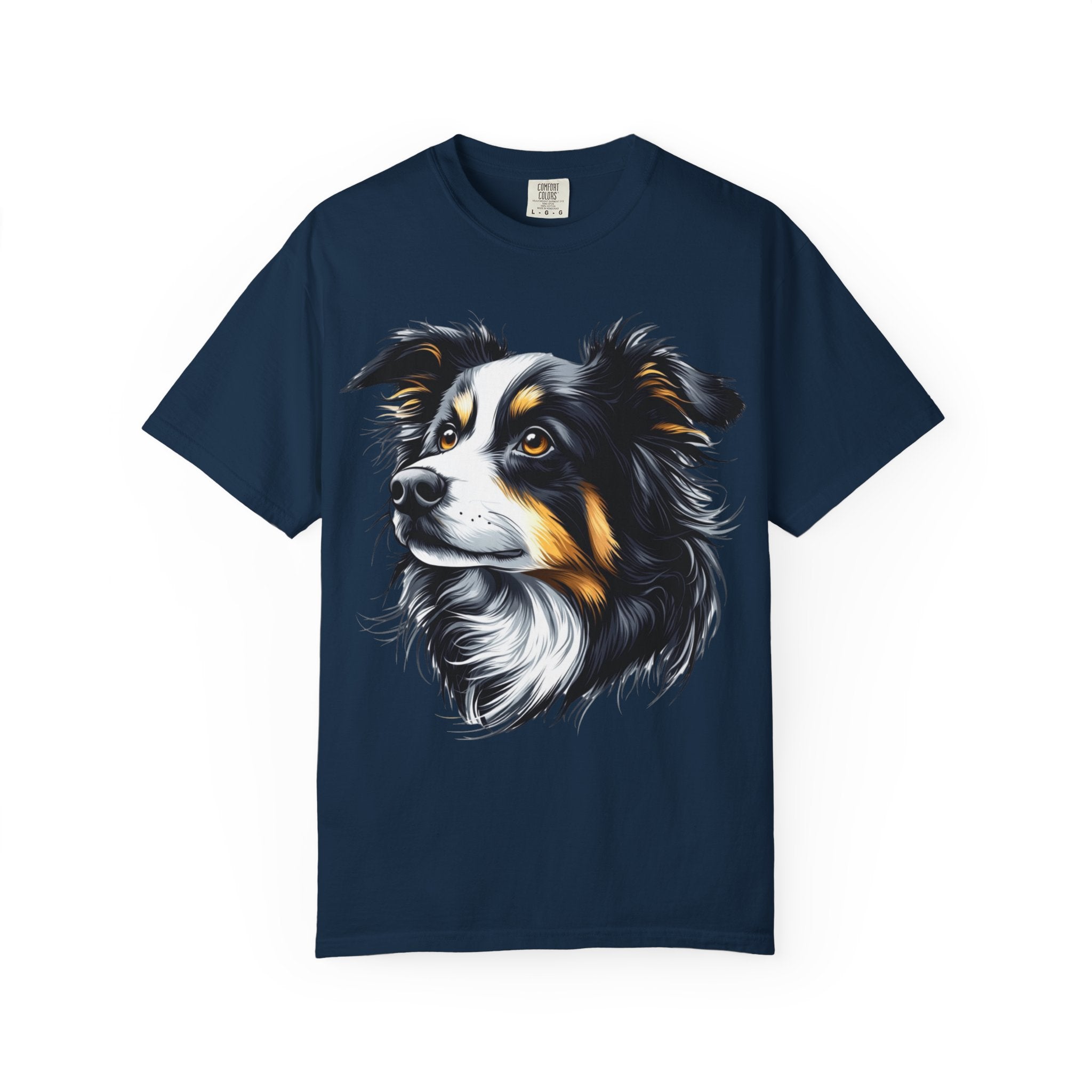 Tri-Color Border Collie Portrait Tee – Unisex Dog Lover Graphic T-Shirt