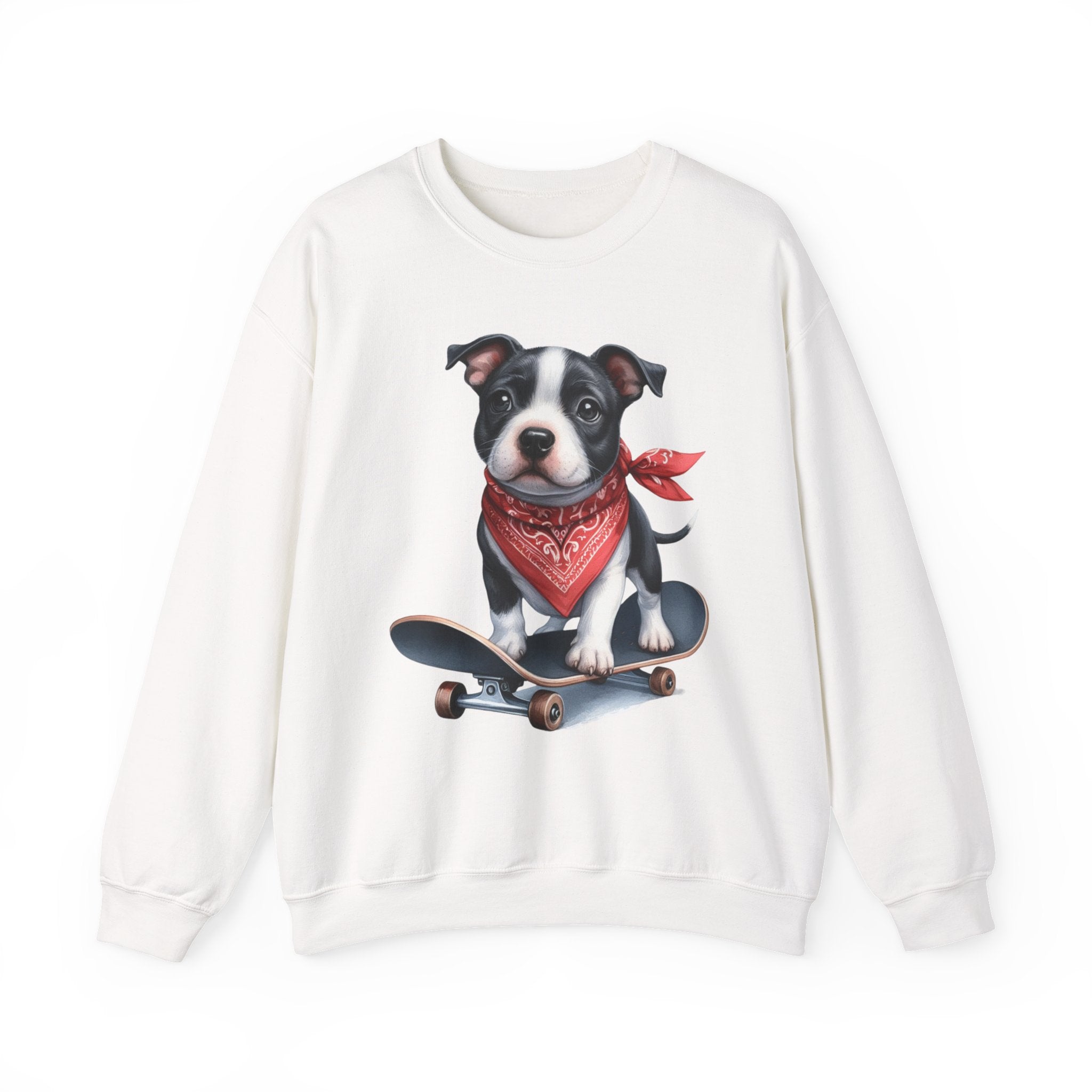 33 Sweatshirt - Skateboarding Puppy Sweatshirt | Cute Dog Lover Crewneck | Cool Puppy Graphic Sweatshirt | Funny Pet Gift | Wildsyde Apparel
