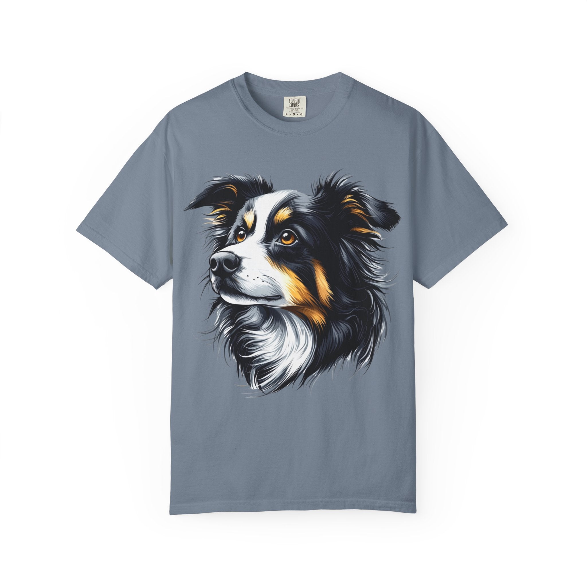 Tri-Color Border Collie Portrait Tee – Unisex Dog Lover Graphic T-Shirt