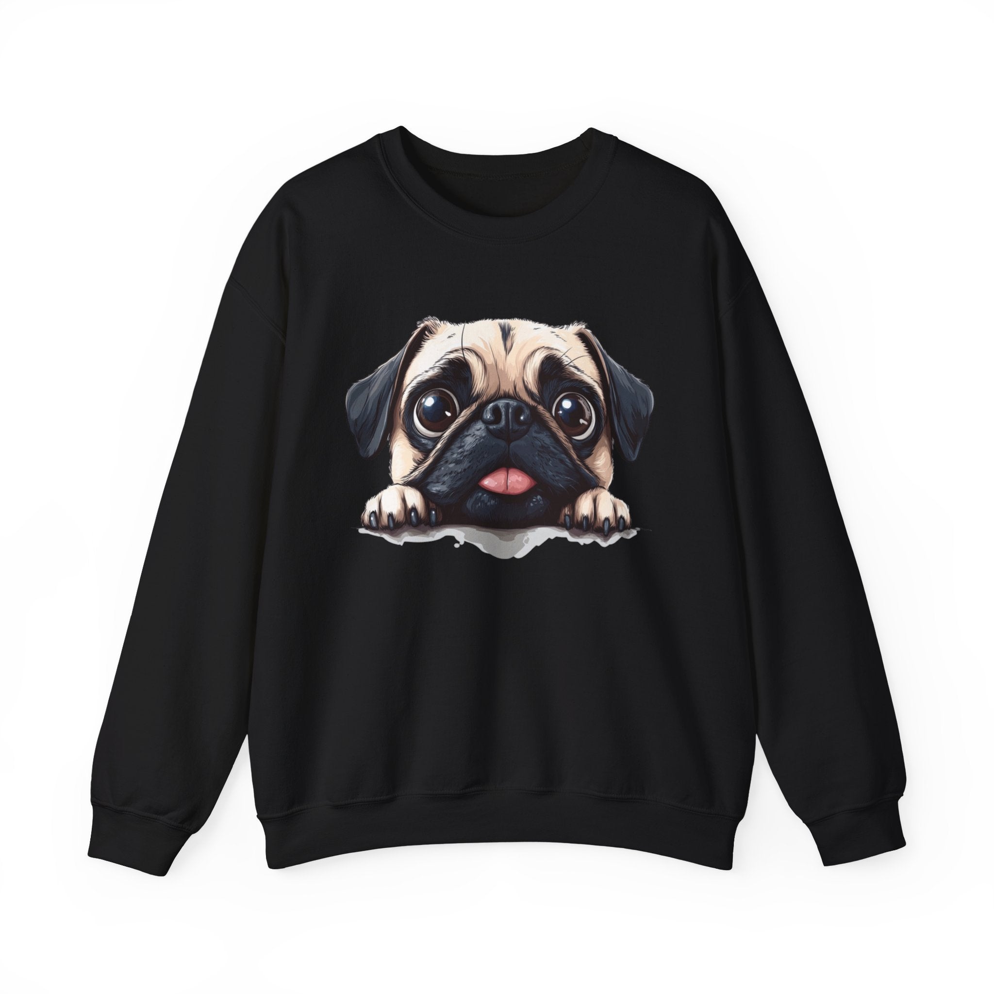 25 Sweatshirt - Cute Pug Puppy Peeking T-Shirt