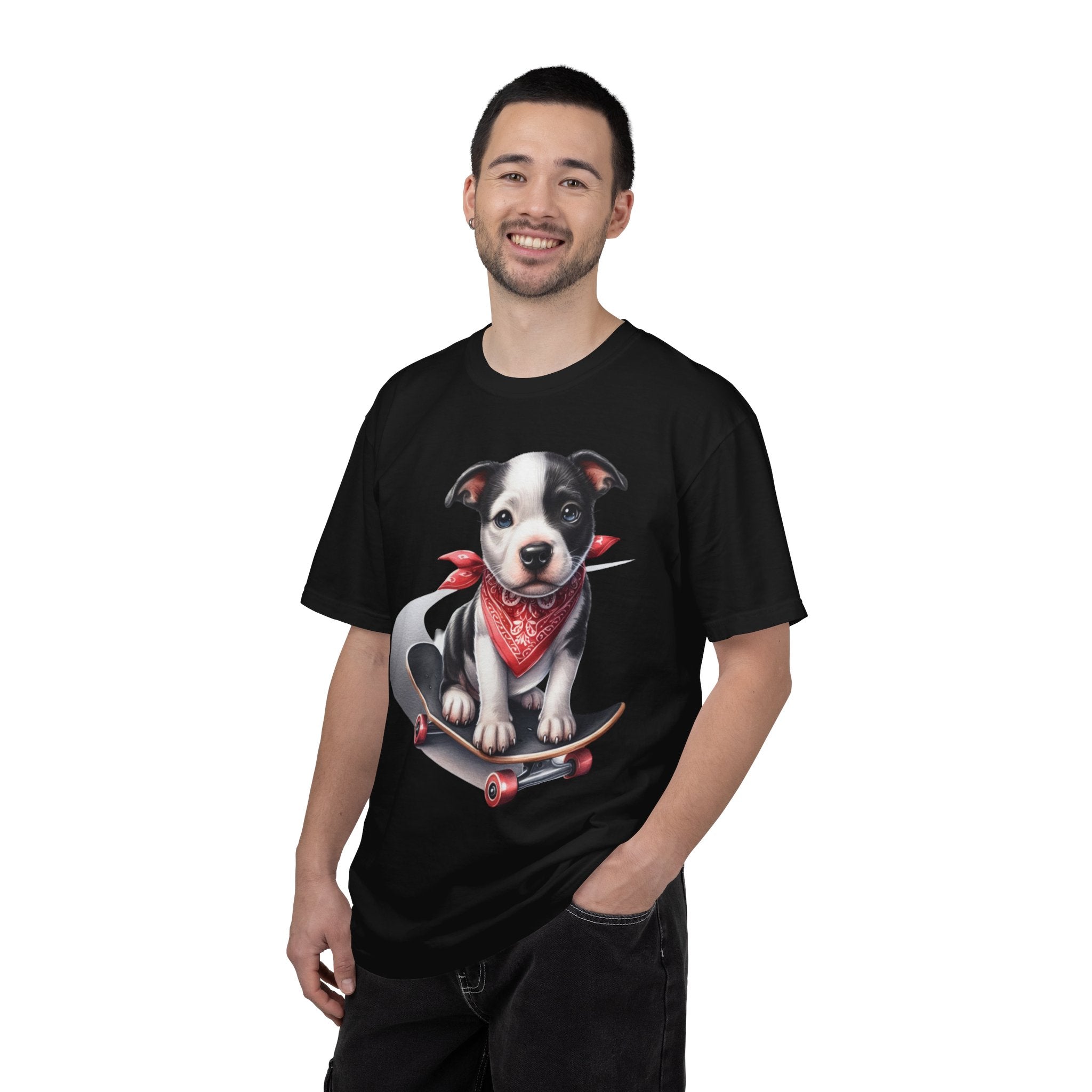 28 Tee - Skater Pup Portrait Tee – Unisex Dog Lover Graphic T-Shirt