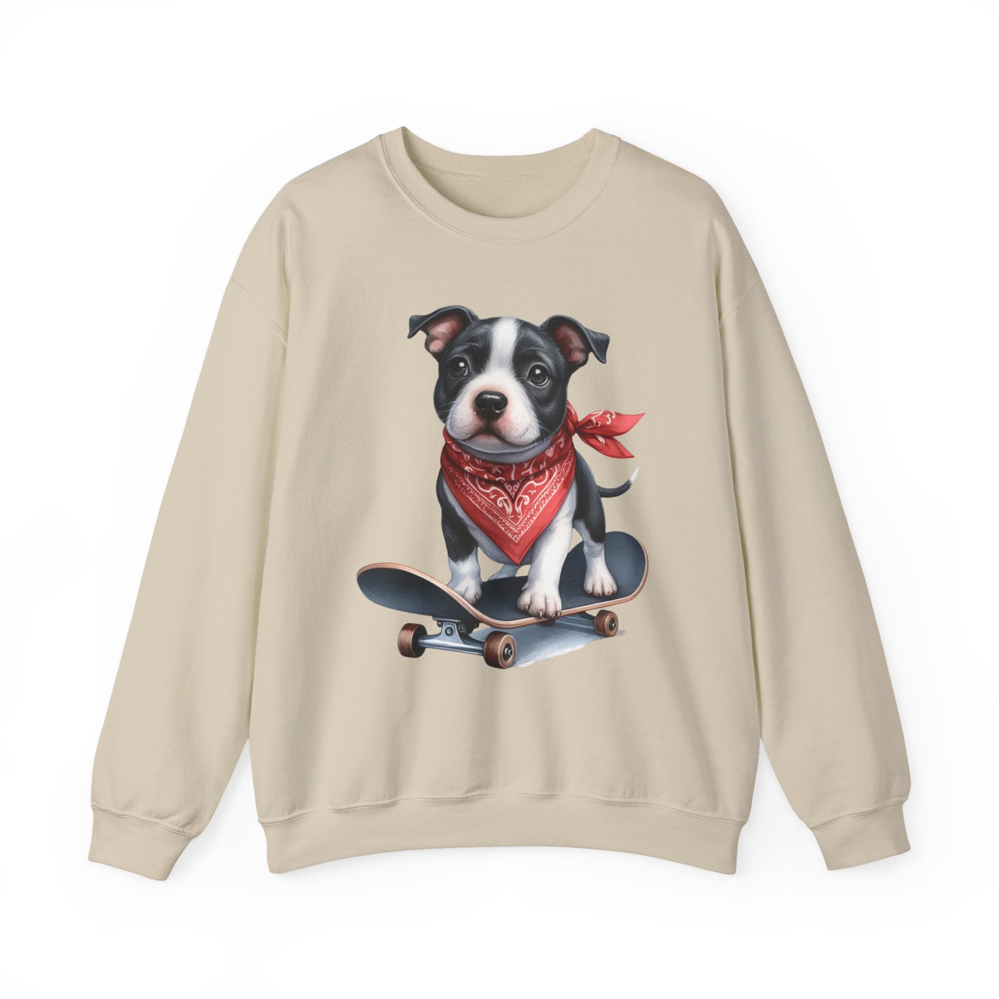 33 Sweatshirt - Skateboarding Puppy Sweatshirt | Cute Dog Lover Crewneck | Cool Puppy Graphic Sweatshirt | Funny Pet Gift | Wildsyde Apparel