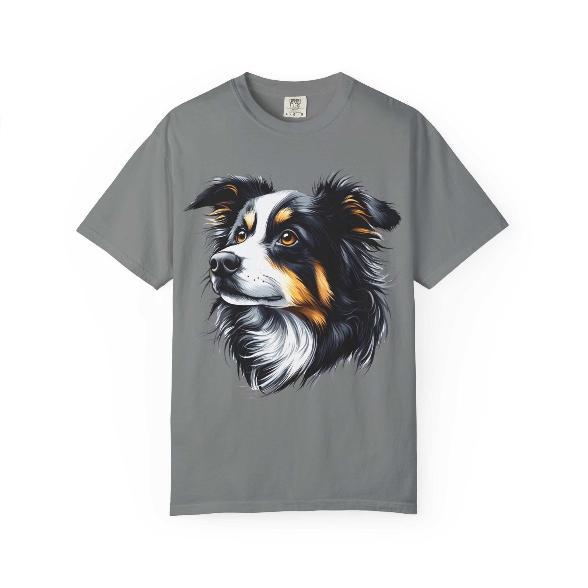 Tri-Color Border Collie Portrait Tee – Unisex Dog Lover Graphic T-Shirt