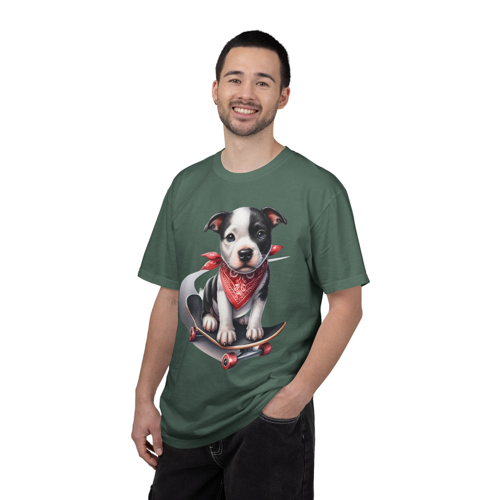28 Tee - Skater Pup Portrait Tee – Unisex Dog Lover Graphic T-Shirt