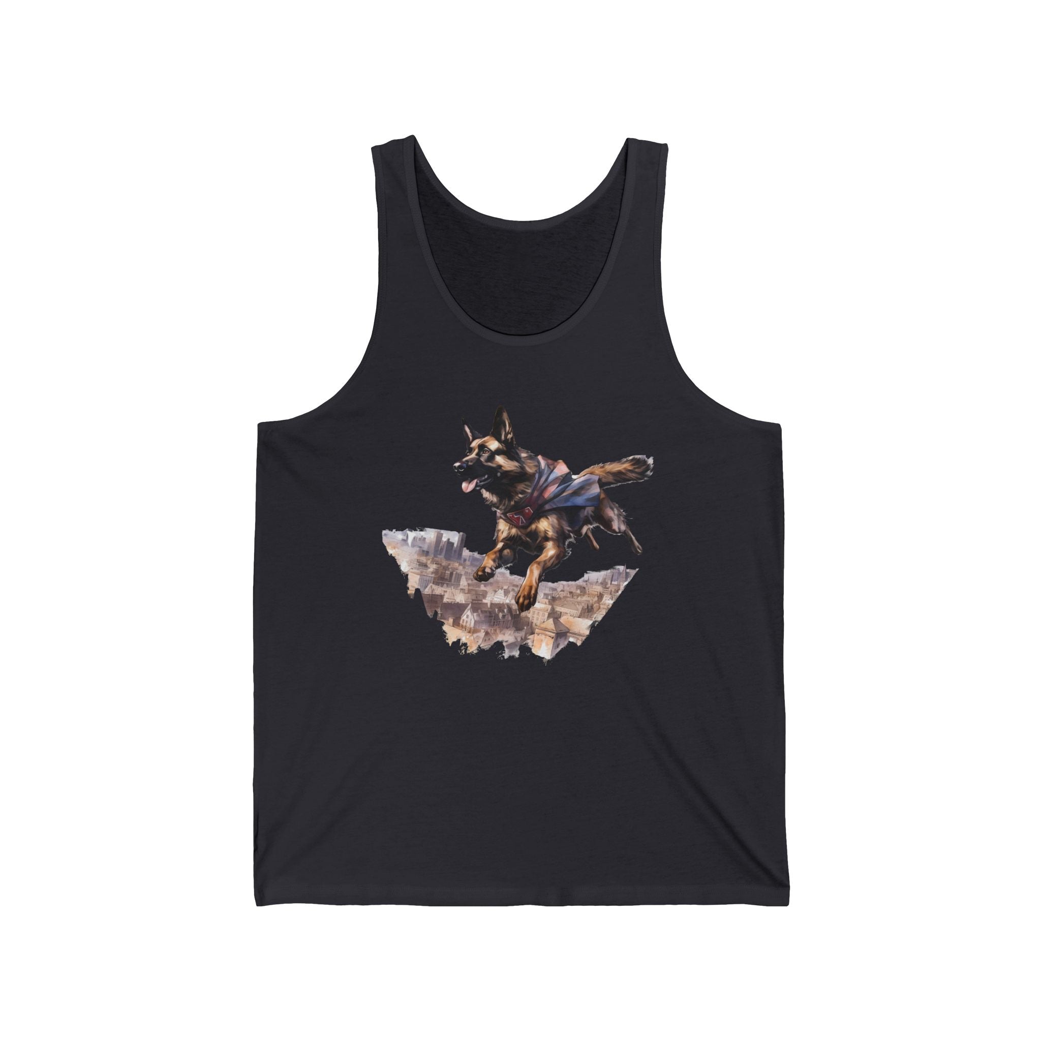 43 Tank - Superhero German Shepherd | Flying Shepherd Dog Tank Top