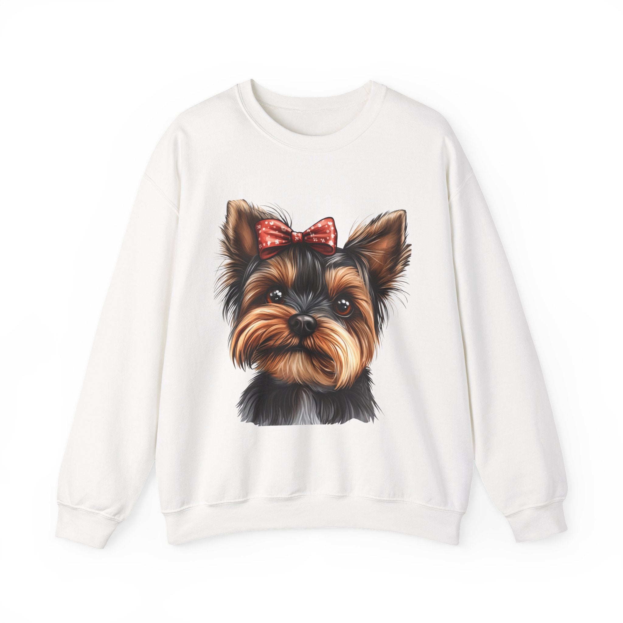 30 Sweatshirt -Yorkie Bow Sweatshirt | Cute Dog Lover Crewneck | Yorkshire Terrier Graphic Sweatshirt | Cozy Pet Lover Gift | Wildsyde Apparel
