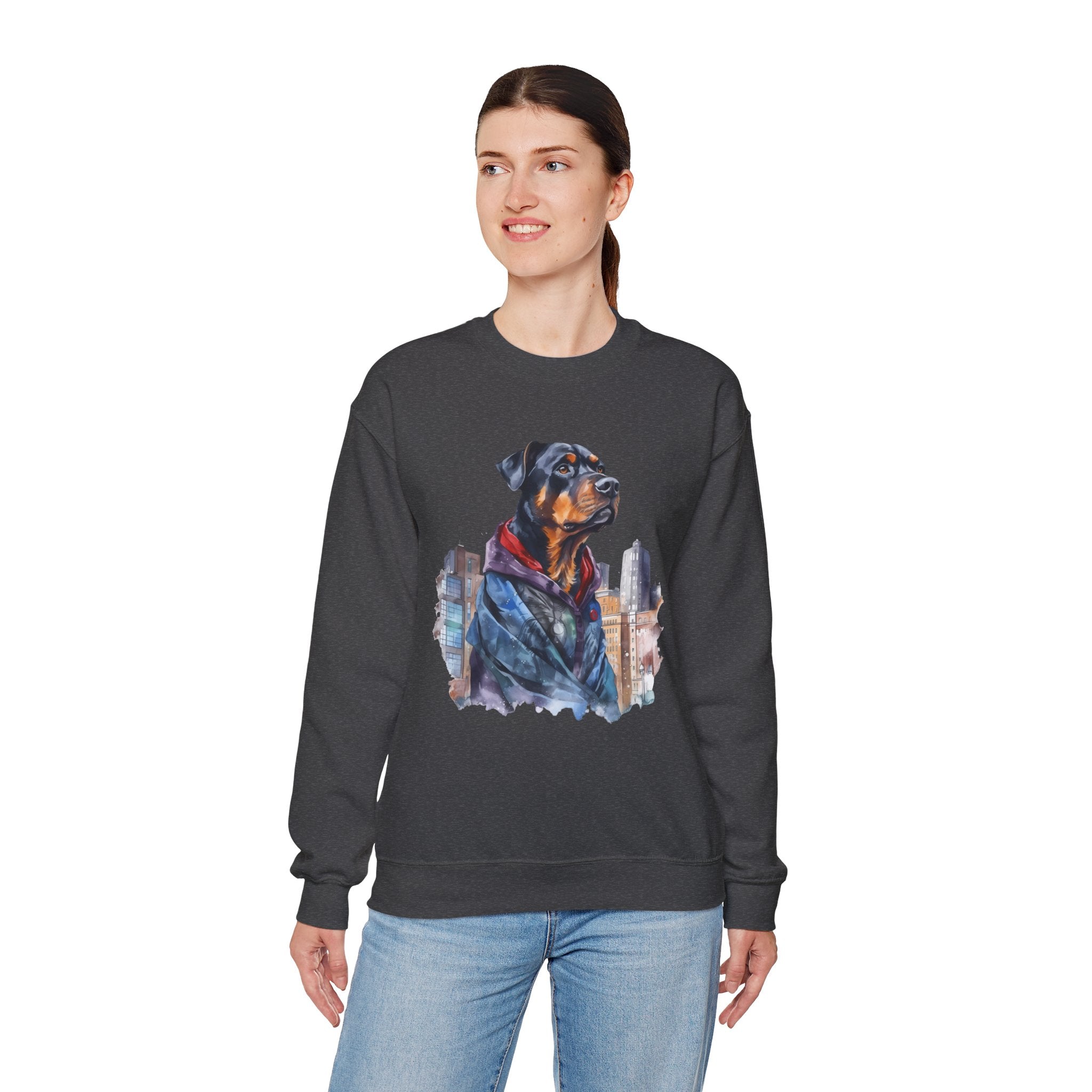 45 Sweatshirt - Rottweiler Streetwear Sweatshirt | Urban Rottie Crewneck | Cool Dog Apparel | Rottweiler Lover Gift | Wildsyde Apparel