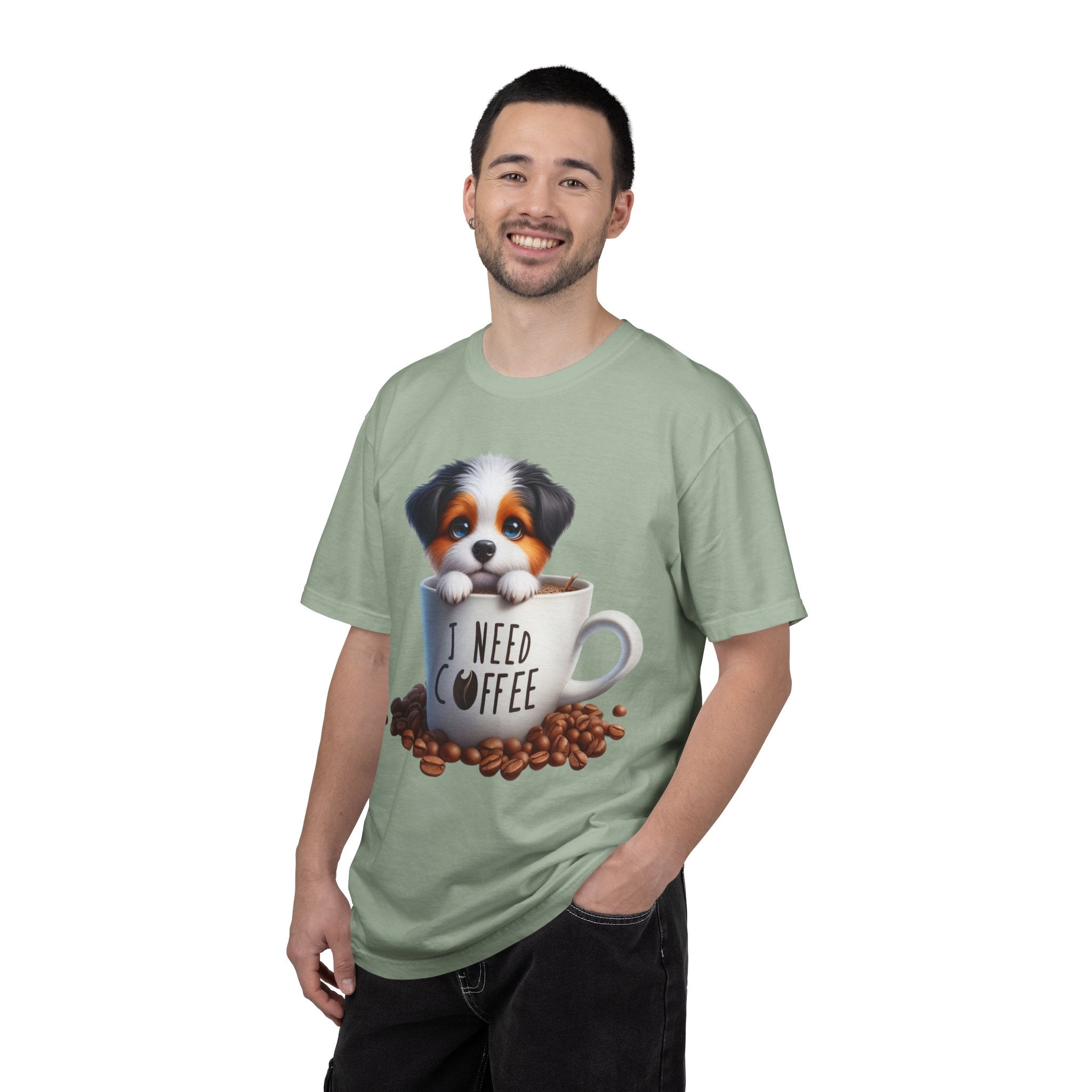 23 Tee - Powered by Coffee & Dog Hair Tee – Unisex Dog Lover Graphic T-Shirt