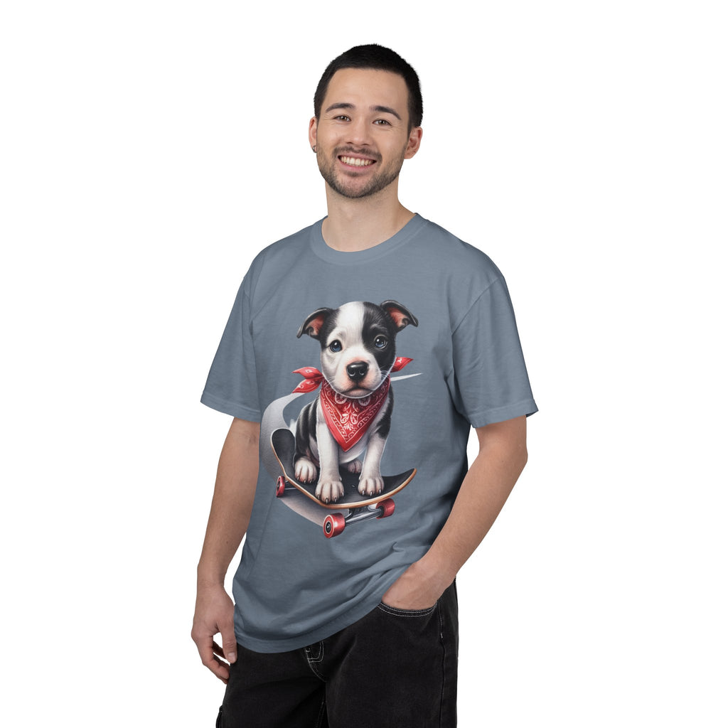 28 Tee - Skater Pup Portrait Tee – Unisex Dog Lover Graphic T-Shirt